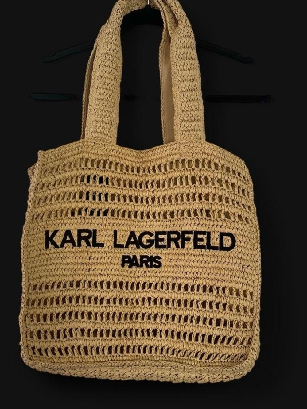Karl Lagerfeld Paris Straw Tote Bag Nwt